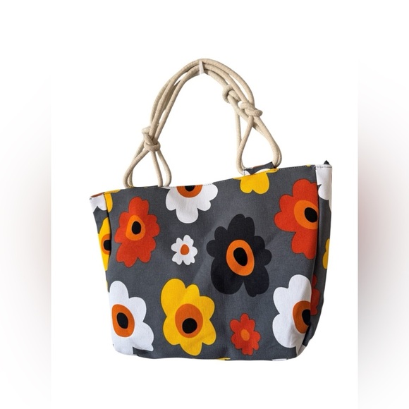 Farmhouse Is My Style Canvas Floral Gray Tote Hand Bag Purse and Wallet Set - Picture 5 of 16